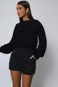 Blusão Tricot Mousse Manga Oversized