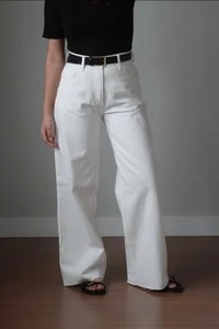 Calça Jeans Pantalona Marmorizada