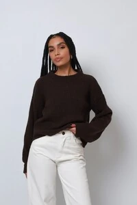 Blusão Tricot Mousse Manga Oversized