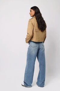 Jaqueta Trench Coat Curta Alfaiataria