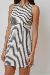 Vestido Stripped Listrado Linho
