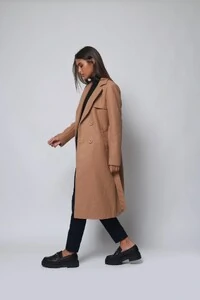 Casaco Sobretudo Lã Batida Trench Coat