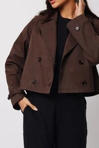 Jaqueta Trench Coat Curta Alfaiataria