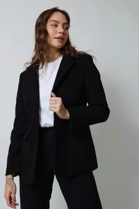 Blazer Lã Batida Oversized Alfaiataria