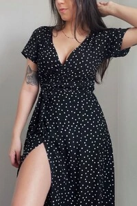 Vestido Envelope Midi Viscose