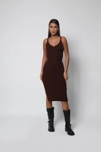 Vestido Alcinha Midi Tricot