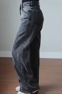 Calça Jeans Pantalona Marmorizada
