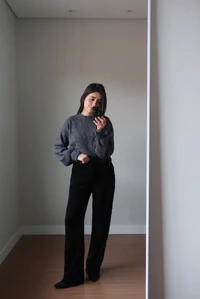 Blusão Tricot Mousse Manga Oversized