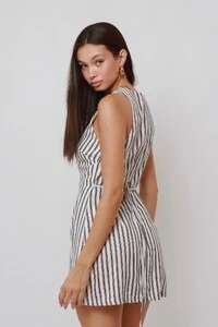 Vestido Stripped Listrado Linho