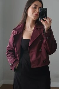 Jaqueta Trench Coat Curta Alfaiataria