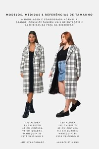 Casaco Sobretudo Xadrez Tweed Oversized