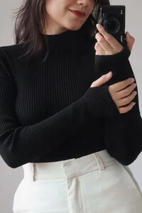 Blusa Manga Dedinho Cacharrel Tricot Modal