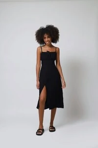 Vestido Vênus Midi Fenda