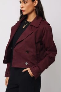 Jaqueta Trench Coat Curta Alfaiataria