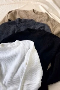 Blusão Tricot Mousse Manga Oversized