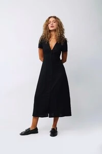 Vestido Ruby Mídi Linho Amarração