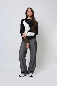 Blusão Xadrez Argyle Tricot Oversized