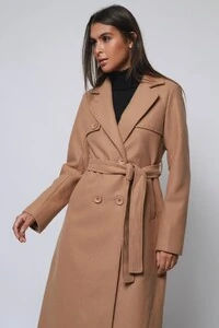 Casaco Sobretudo Lã Batida Trench Coat