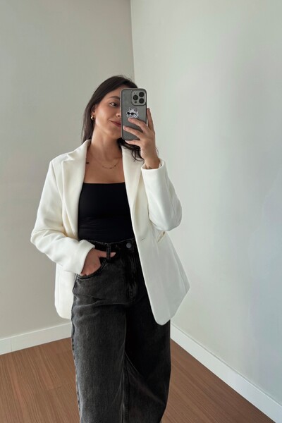 Foto Blazer Lã Batida Oversized Alfaiataria