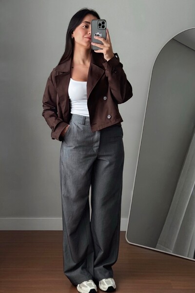 Foto Jaqueta Trench Coat Curta Alfaiataria