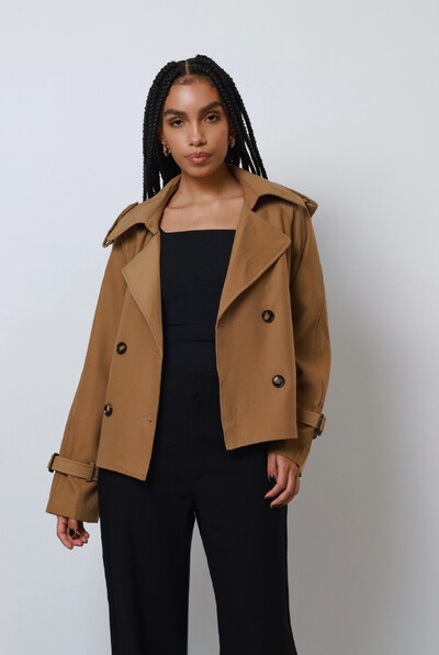 FotoJaqueta Trench Coat Curta Alfaiataria