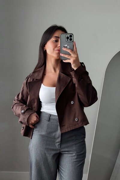 Foto Jaqueta Trench Coat Curta Alfaiataria