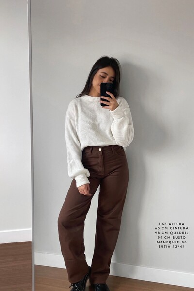 Foto Blusão Tricot Mousse Manga Oversized