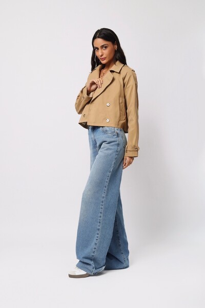 Foto Jaqueta Trench Coat Curta Alfaiataria