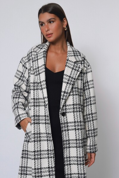 FotoCasaco Sobretudo Xadrez Tweed Oversized