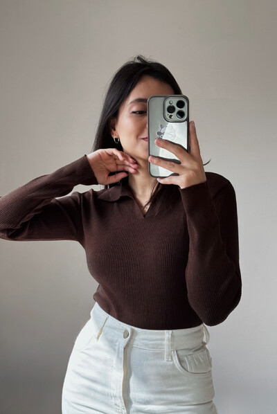 Foto Blusa Polo Tricot Modal Manga longa