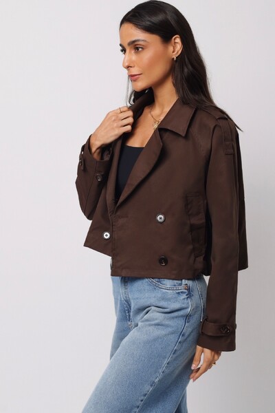 FotoJaqueta Trench Coat Curta Alfaiataria