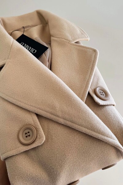 FotoCasaco Sobretudo Lã Batida Trench Coat