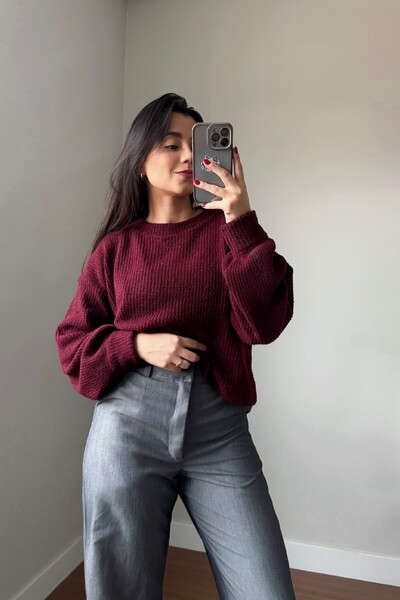 Foto Blusão Tricot Mousse Manga Oversized