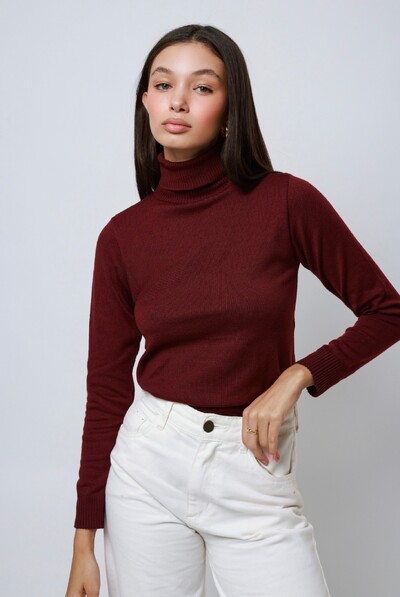 Foto Blusa Gola Alta Básica Cacharrel Tricot