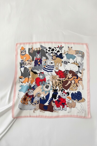 FotoLenço Multi Gatinhos Cetim