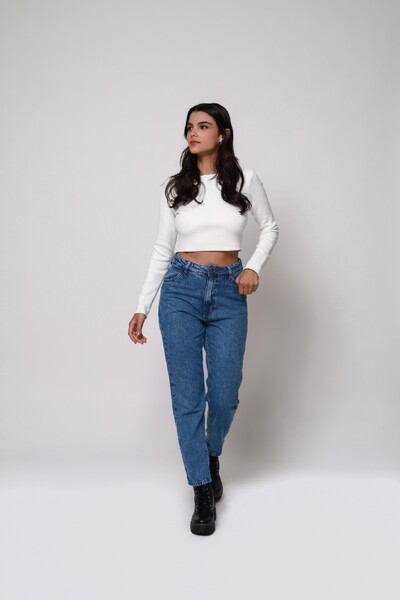 Foto Calça Mom Jeans Fit
