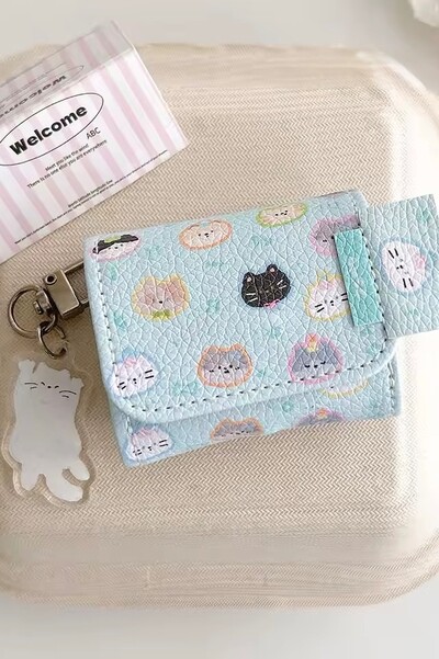 Foto Case AirPods Gatos Chaveiro Azul