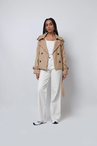Foto Jaqueta Trench Coat Curta Alfaiataria