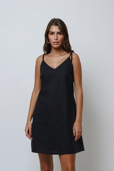 FotoVestido Laços Curto Over Linho