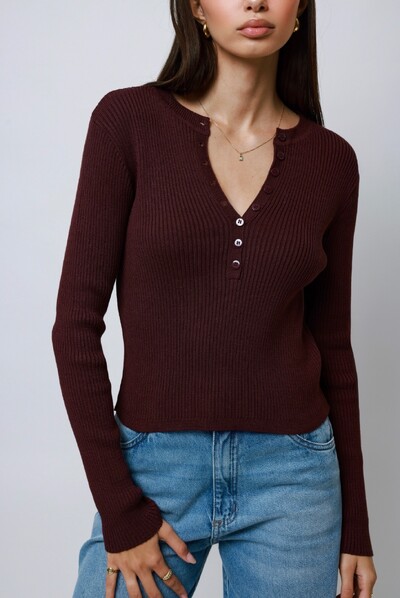 Foto Blusa Amore Botões Tricot Manga Longa