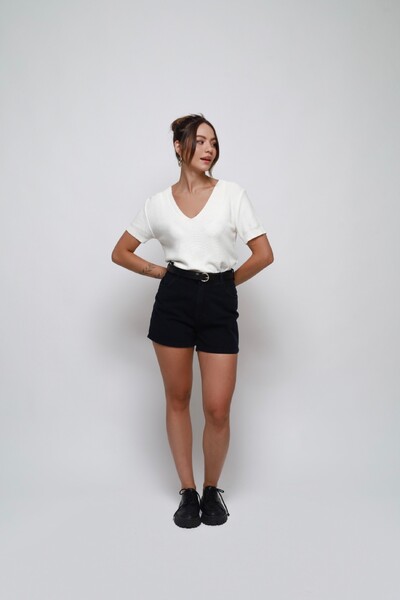 Foto Short Mom Jeans Over Marmorizado