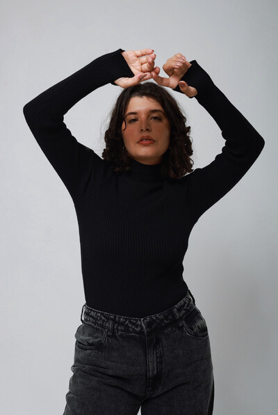 Foto Blusa Manga Dedinho Cacharrel Tricot Modal