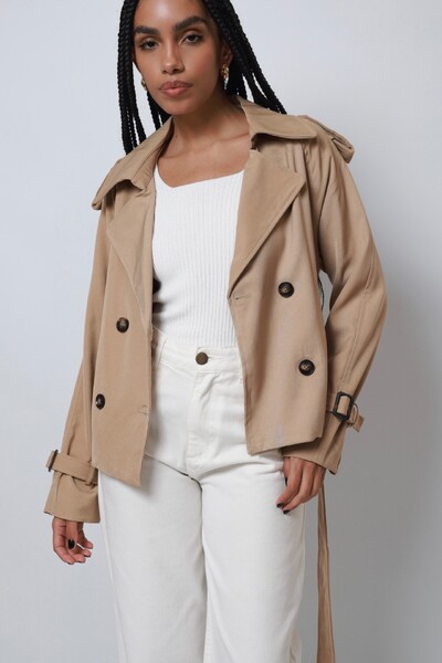FotoJaqueta Trench Coat Curta Alfaiataria
