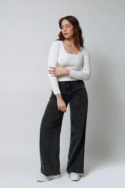 FotoBlusa Cropped Decote Redondo Tricot