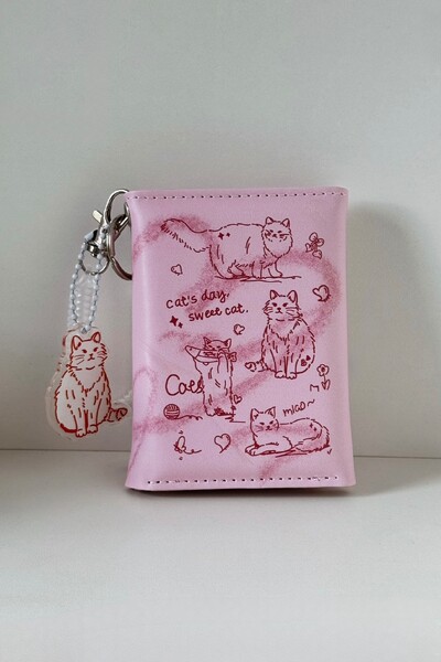 FotoCarteira Gatos Rosa com Chaveiro