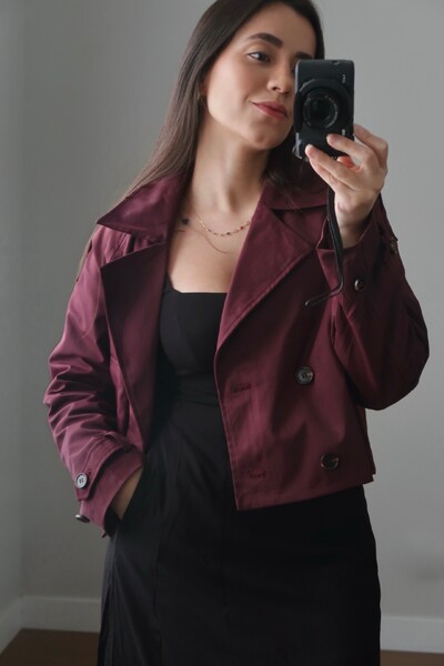 Foto Jaqueta Trench Coat Curta Alfaiataria