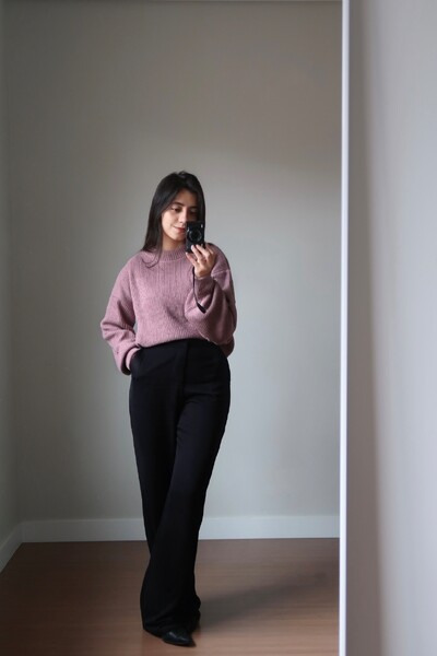 FotoBlusão Tricot Mousse Manga Oversized