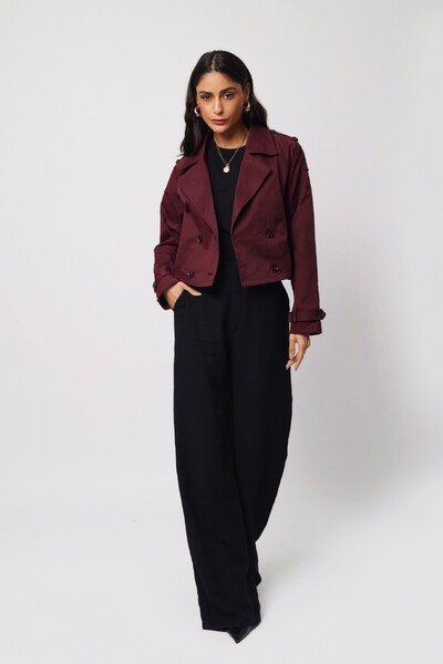 Foto Jaqueta Trench Coat Curta Alfaiataria