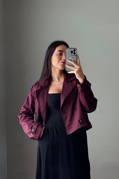 Foto Jaqueta Trench Coat Curta Alfaiataria