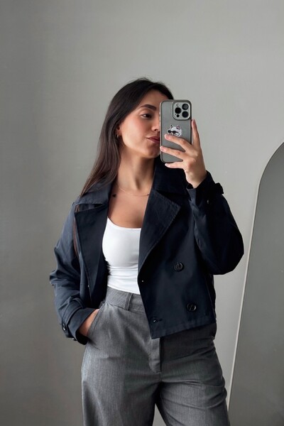 Foto Jaqueta Trench Coat Curta Alfaiataria